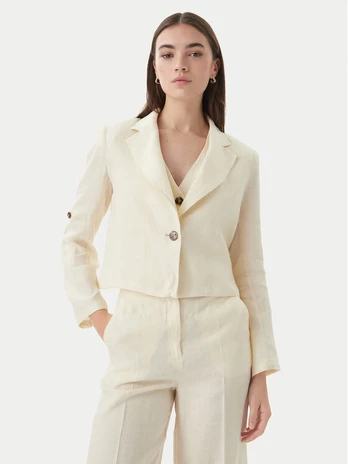 Marella Švarkas Papiro 2615041042 Écru Regular Fit
