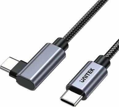 Kabelis USB Unitek USB-C - USB-C 1 m Juodai-sidabrinė (C14123BK-1M)
