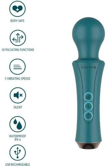 XOCOON Personal Wand Žalias - Rechargeable Massager with Flexible Head