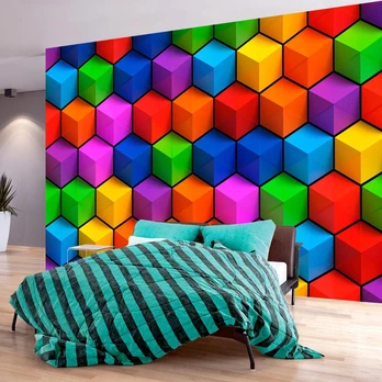 Artgeist Fototapetas - Colorful Geometric Boxes