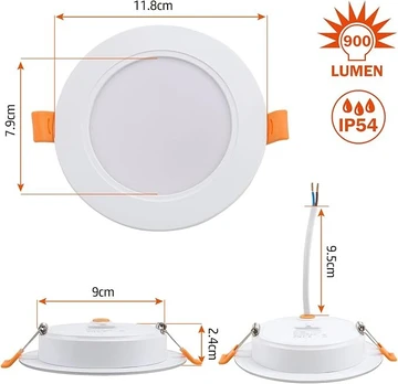 LIGHT LED įleidžiamas šviestuvas 9W 4000K 6 vnt.