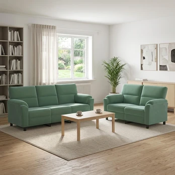 Sofa Sofos komplektas 2 vnt. Jūrinė žalia Aksomas