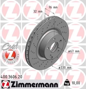 Stabdžių diskas ZIMMERMANN 400.3606.20