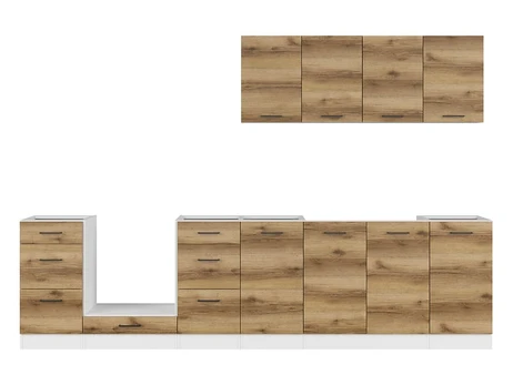 Virtuvės baldų komplektas Junona Line, ąžuolo, 3 m