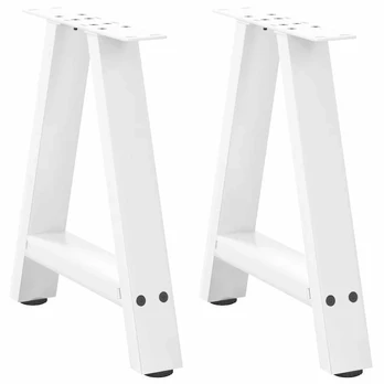 Kavos staliuko kojelės A formos 2 vnt Baltos 50x(42-43) cm
