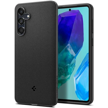 Dėklas SPIGEN ESSENTIAL SANDBLAST GALAXY M55 5G MATINĖS JUODOS SPALVOS