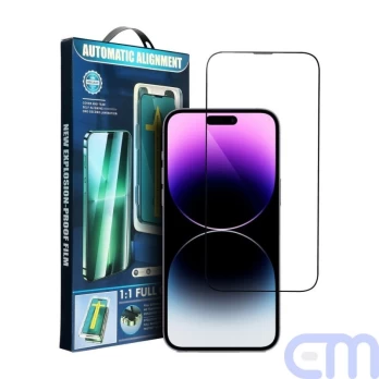 5D Full Glue Tempered Glass for iPhone Xr / 11 black + applicator