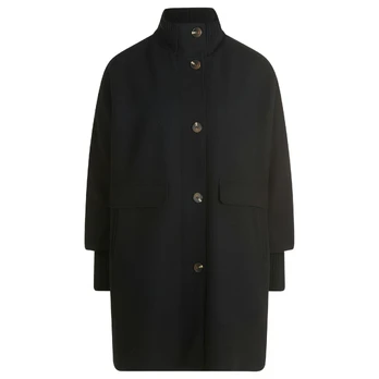 Paltas moterims, Juoda, Wool Jacket