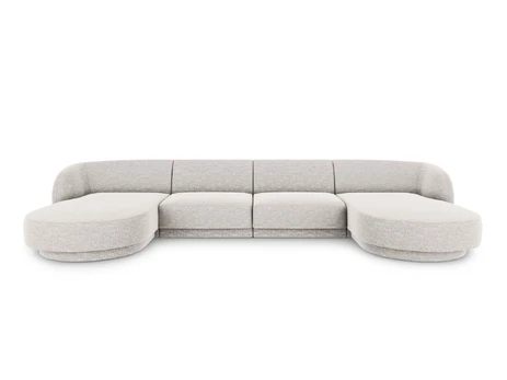 U formos sofa, Miley, 5 vietų, 330x156x70, sidabrinė