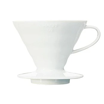 Hario V60-02 keramikinis kavos lašintuvas baltas