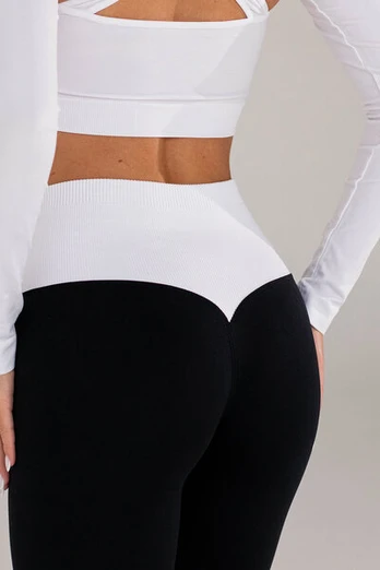 Tamprės su push‑up efektu FLEXING LEGGINGS GLAM Flexit Giulia, spalva black/white