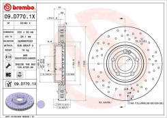 Stabdžių diskas BREMBO 09.D770.1X kaina