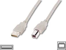 Kabelis USB Digitus USB-A - USB-B 1.8 m Kremas (AK-300105-018-E)