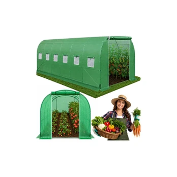Lean Polytunnel garden greenhouse for vegetables PRO frame 25 mm 8 x 3 x 2 m 24 m²