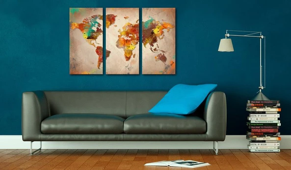 Artgeist Kamštinis paveikslas - Painted World [Cork Map] 90x60