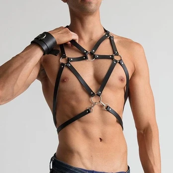 Vyriški BDSM kūno diržai