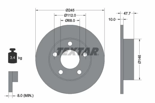 TEXTAR 92088503 Brake Disc