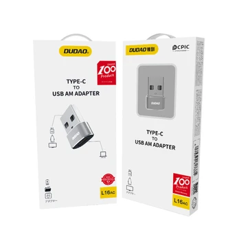 Adapteris Dudao L16AC USB-C į USB (juodas)