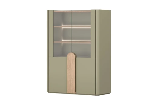 Vitrine Amilio - Eucalyptus / Baltic Dune Oak / Natural Oak Handles
