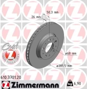 Stabdžių diskas ZIMMERMANN 610.3701.20 kaina