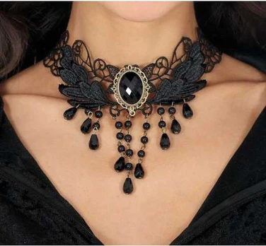 Fiesta Gotisk choker med sort sten