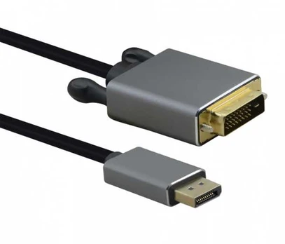 helos Anschlusskabel, DisplayPort Stecker/DVI Stecker, PREMIUM, 1,0m, juodas