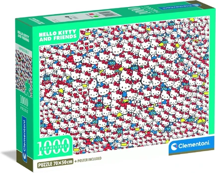 Dėlionė Clementoni CLE puzzle 1000 Compact Impossib.Hello Kitty 37119