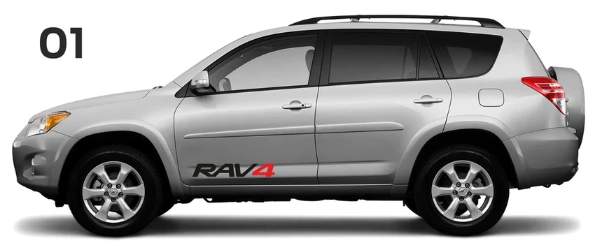 Toyota Rav4 šoninės lipdukai - 2 spalvos
