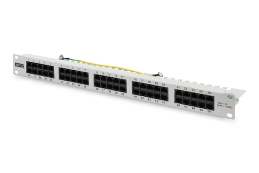 Patch panel 1U 50x RJ45 LSA Grey