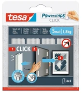 SELF-ADHESIVE MOUNTING STRIPS POWERSTRIPS-CLICK/SMALL TESA