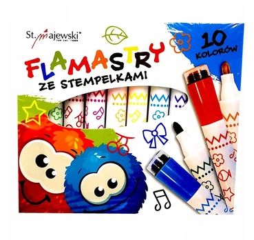 St. Majewski flomasteriai su antspaudais, 10 vnt.
