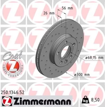 Stabdžių diskas ZIMMERMANN 250.1346.52