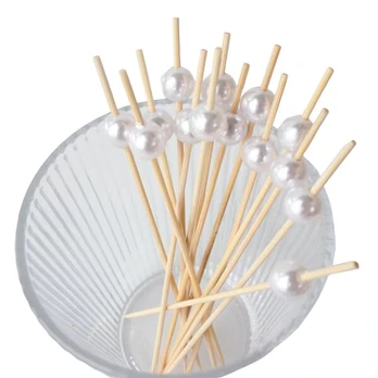 bambuko smeigtukai, 100 vnt, Pearl White