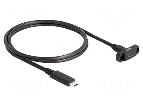 Cable | USB 3.2 Gen 2 | USB C socket,USB C plug | 1m | black | 10Gbps