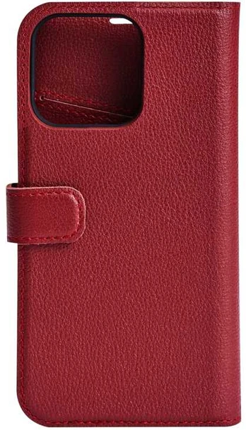 Dėklas ESSENTIALS „iPhone 13 Pro“ odinė piniginė, nuimama, raudona
