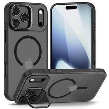 Matinis juodas dėklas Apple iPhone 17 Pro telefonui "Tech-Protect MagStand Magsafe"