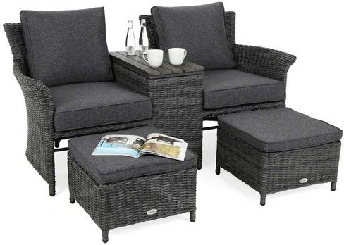 Sodo sofa Milos Plus, Pilkas / Pilkas Melange