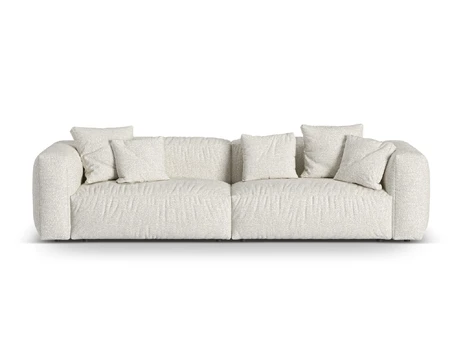 Boucle Modular Sofa, "Martina", 4 Seats, 320x106x75, Grey Beige Melange