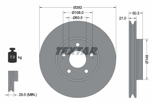 TEXTAR 92303405 Brake Disc
