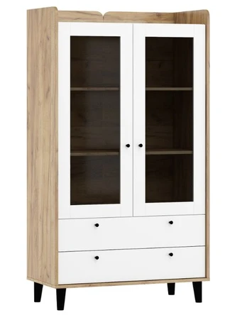 Vitrina Meblocross Dolce DOL-26, ruda/balta