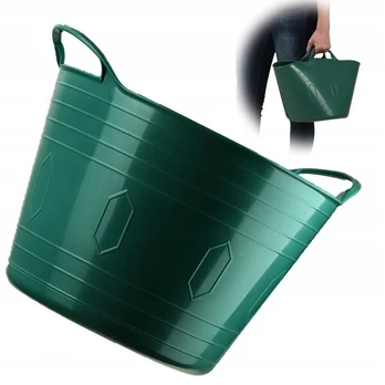Kadax Skalbinių dubuo plastikinis apvalus lankstus baseinas 15l žalias