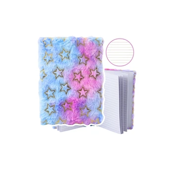 Lean Plush Notebook Notebook Lined Gold Stars Pastel A5 80 Sheets