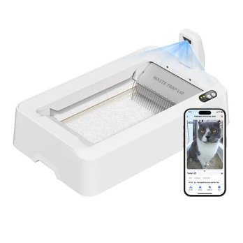 PETKIT Purobot Crystal Duo with Camera Self-Cleaning Cat Litter Box | White