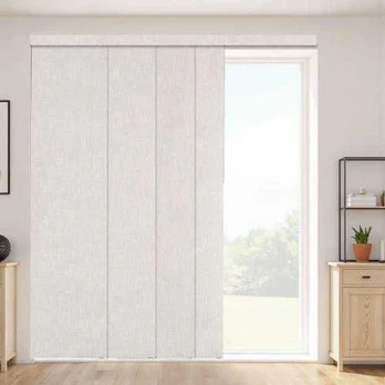 Pilkais paneliniomis žaliuzėmis 116-218 cm.