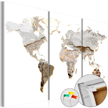 Artgeist Kamštinis paveikslas - Concrete Continents [Cork Map] 60x40