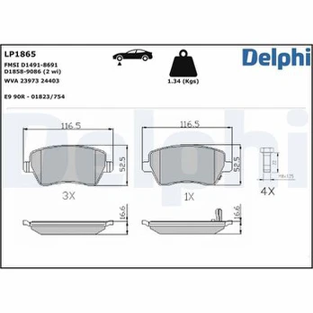 DELPHI LP1865 Brake pad set