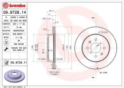 Stabdžių diskas BREMBO 09.9728.11 kaina