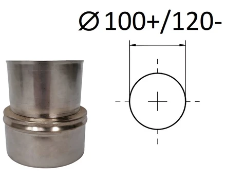 Adapteris. D 100+/120- mm.