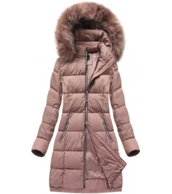 QUILTED HOODED JACKET VINTAGE PINK (7702) striukė