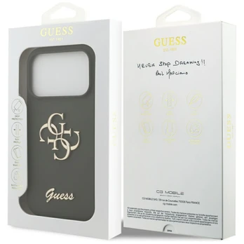 Dėklas Guess Silicone Big 4G Script do iPhone 17 Pro khaki